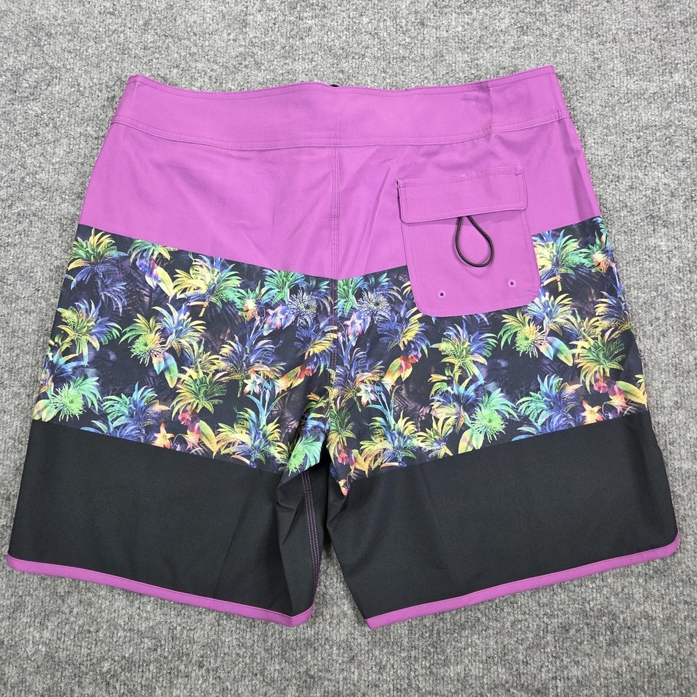 Oakley Boardshorts‎ Mens 34 Purple Palm Floral Hydrolix Quick Dry Swim Trunks - Picture 7 of 10